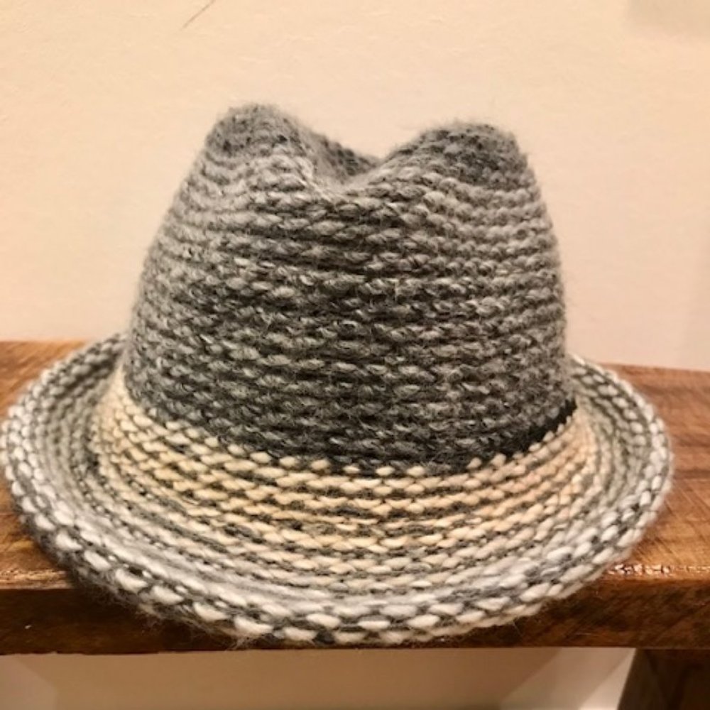 Gray Knit Fedora